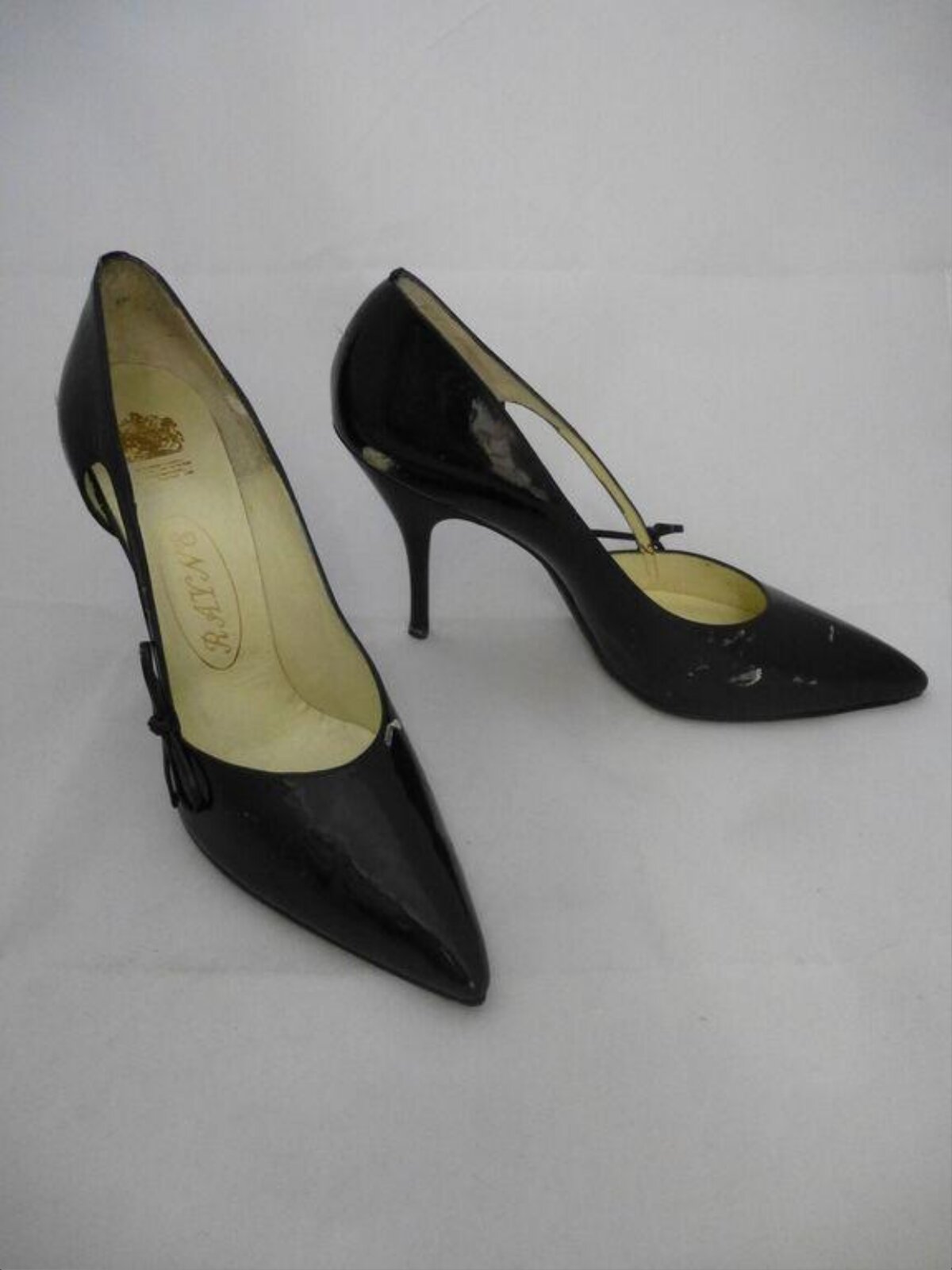 Pair of Black Pointed Toe High Heels