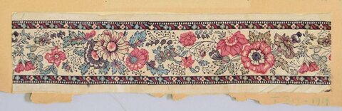 Vintage Floral Textile Border Sample