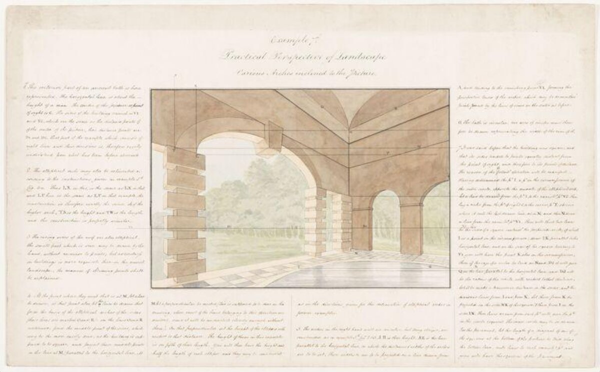 Perspective Study of Arched Interior Landscape
