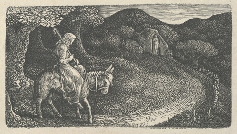 Man Riding Donkey on Country Path