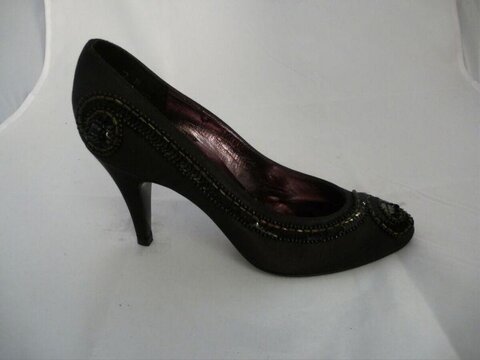 Black Embellished High Heel Pump