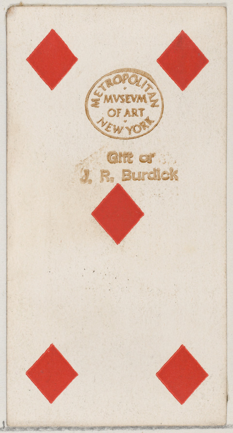 Antique Five of Diamonds Playing Card