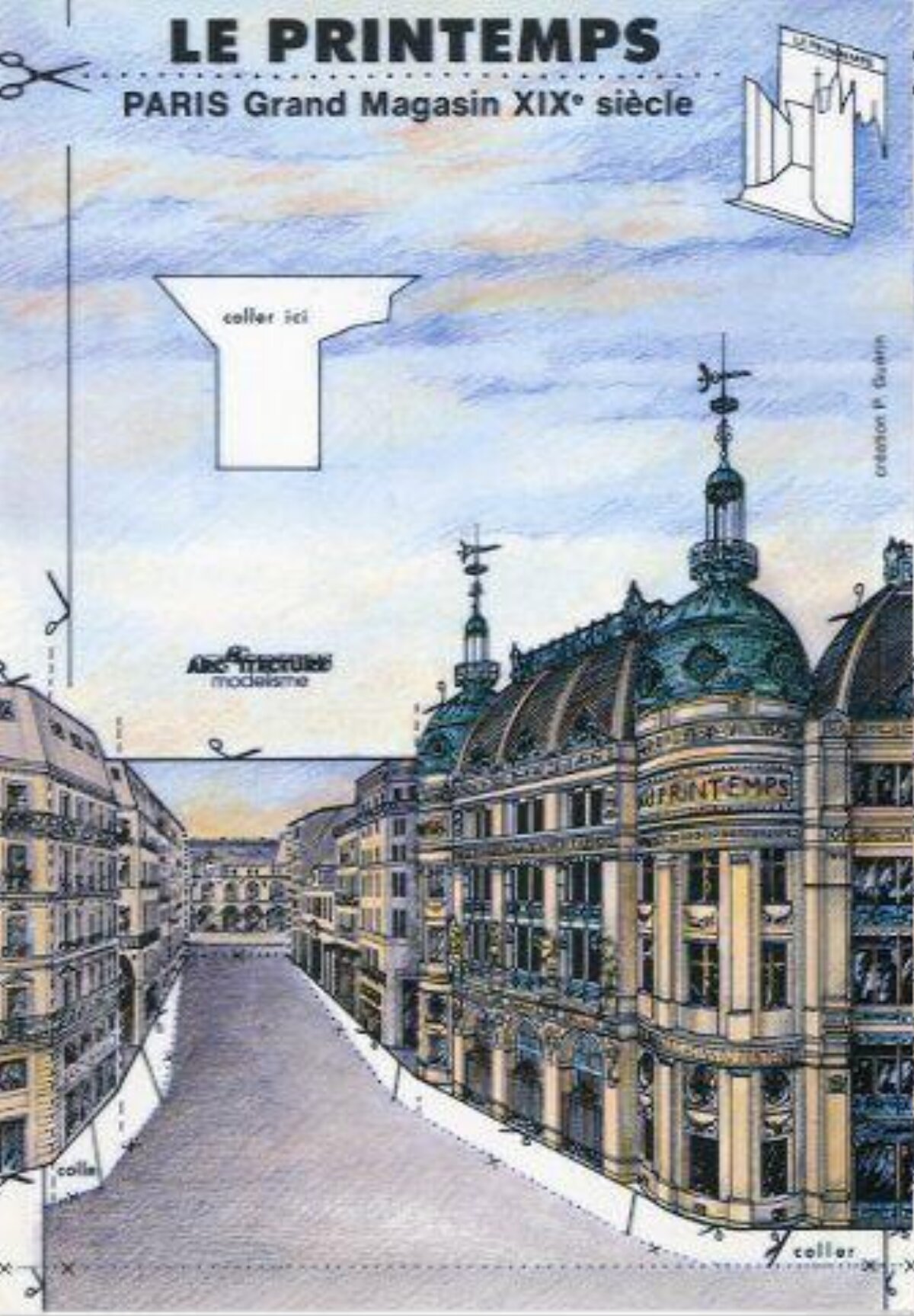 Paris Printemps Paper Model Sheet
