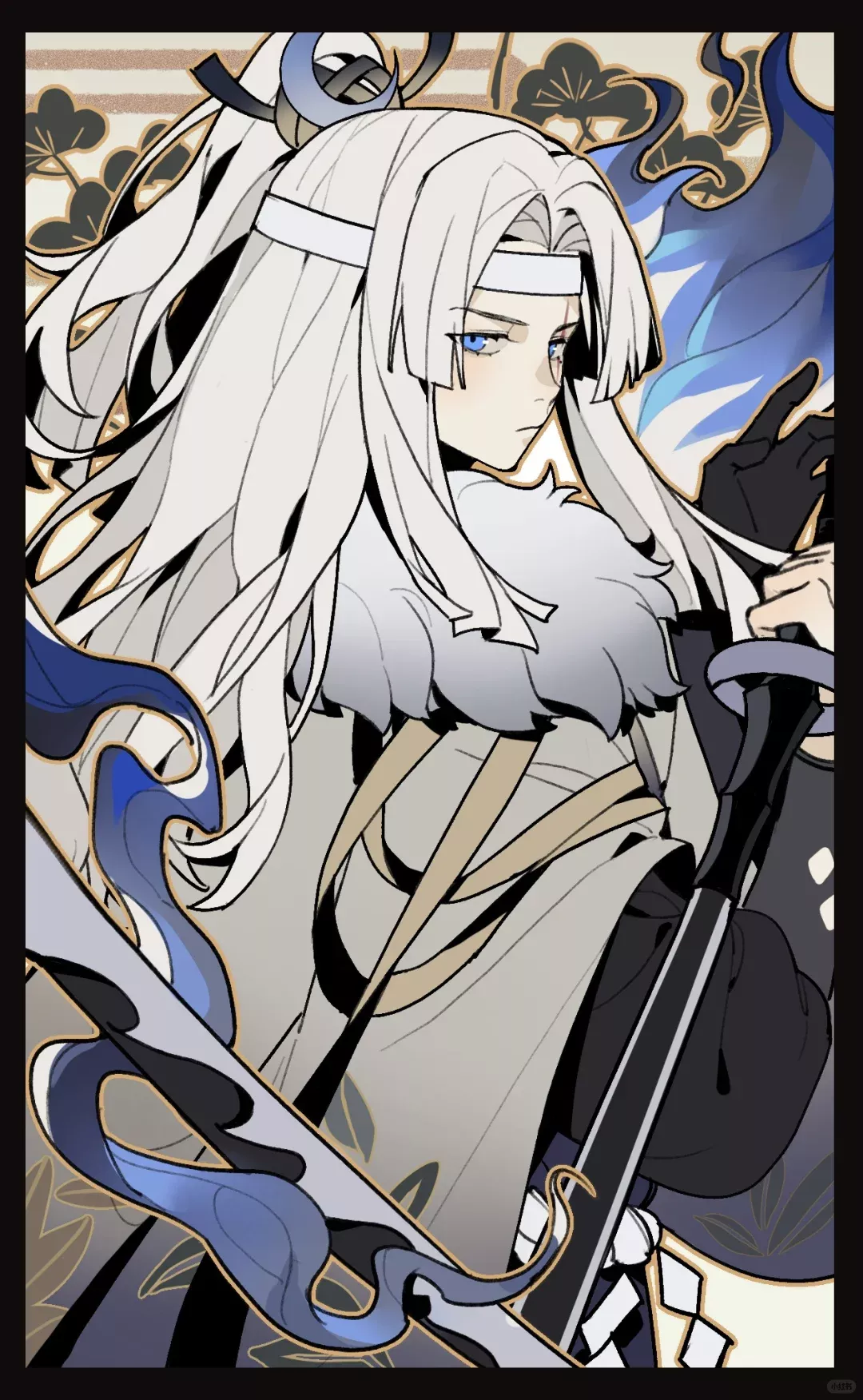 White Haired Anime Swordsman