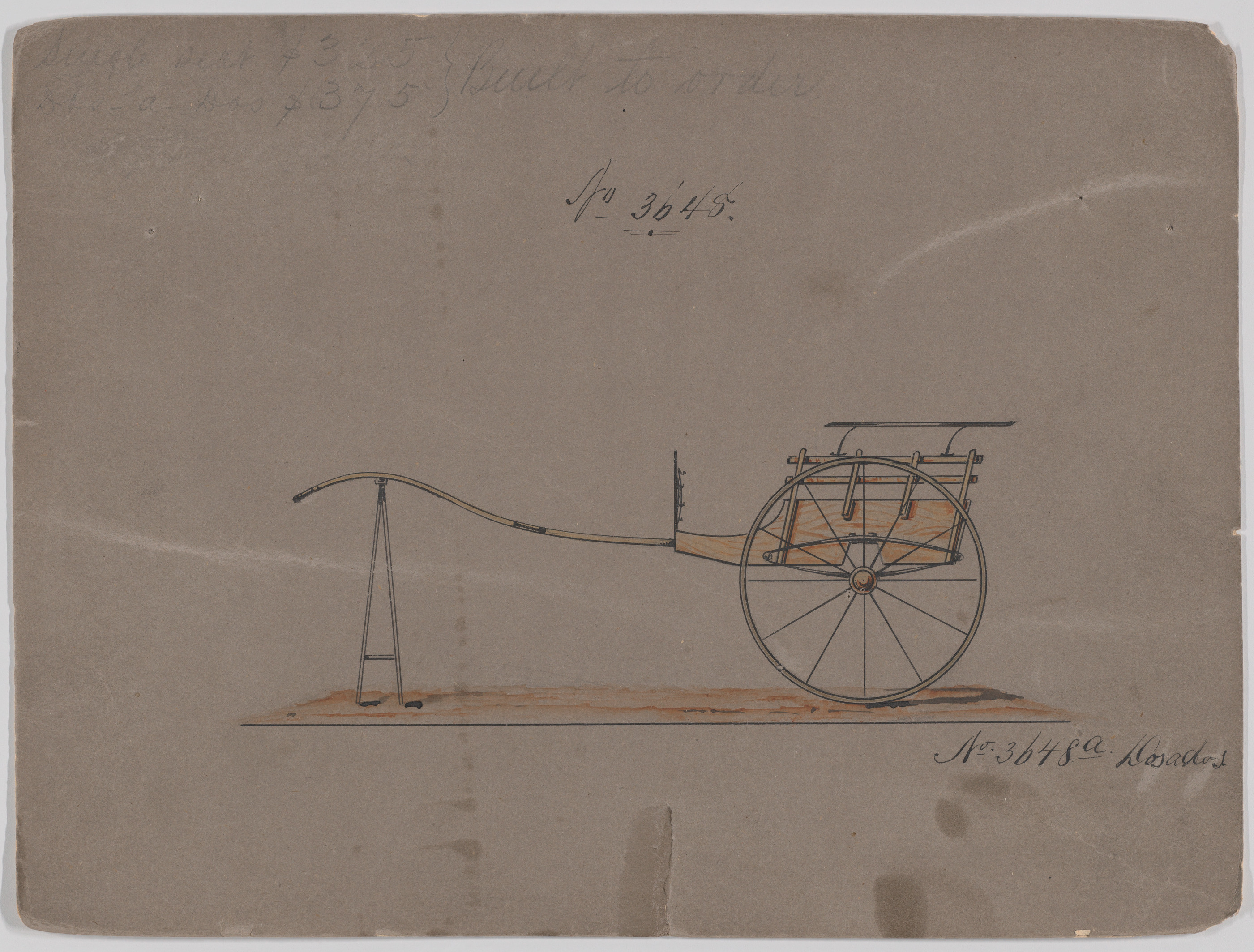 Vintage Horse-Drawn Cart Design Sketch