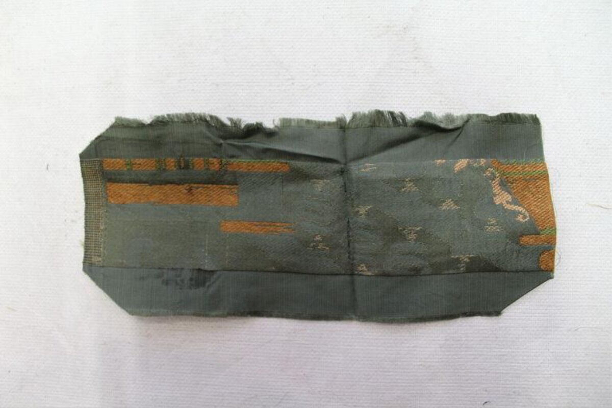 Antique Green Woven Fabric Fragment