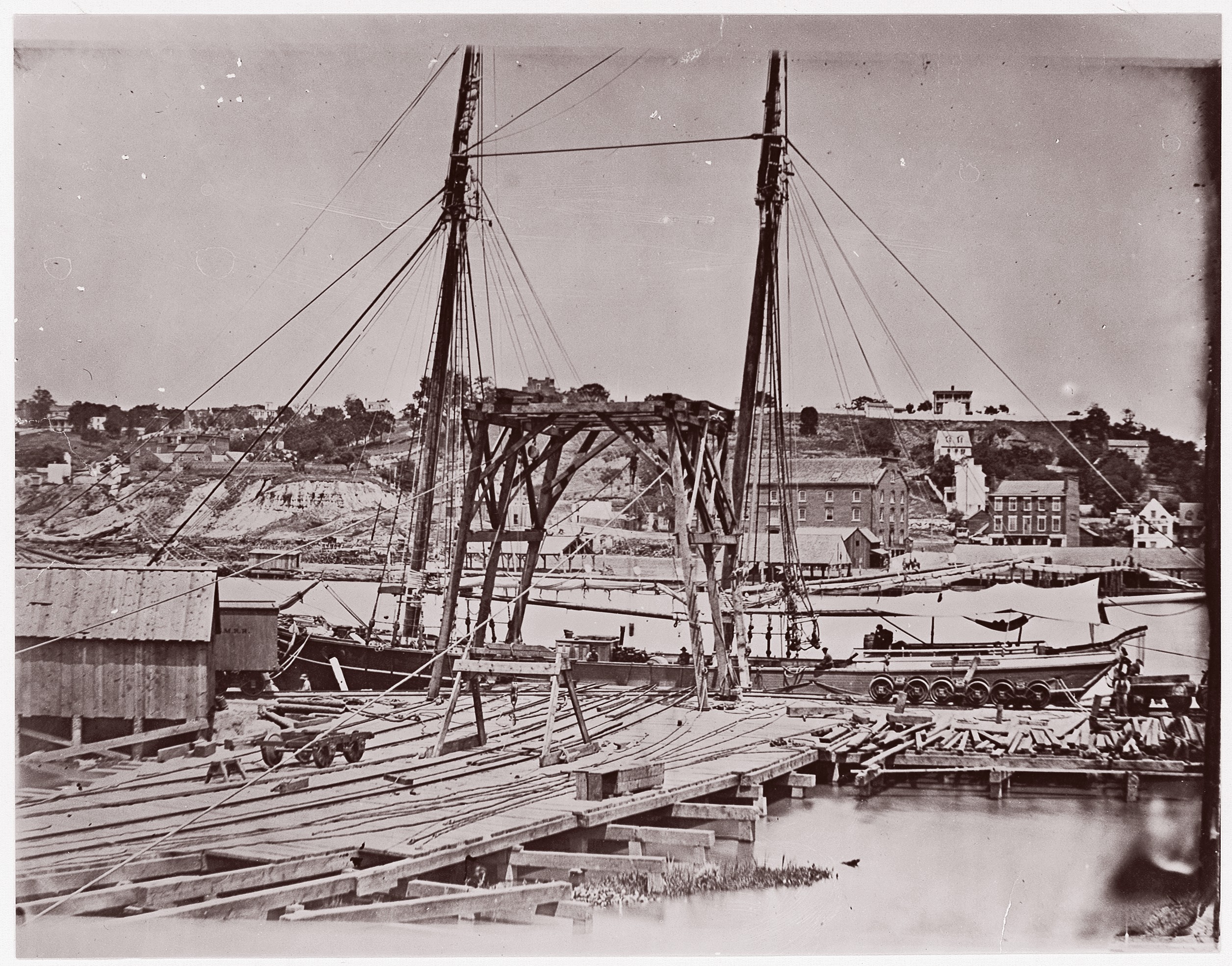 Vintage Riverside Shipyard Dock