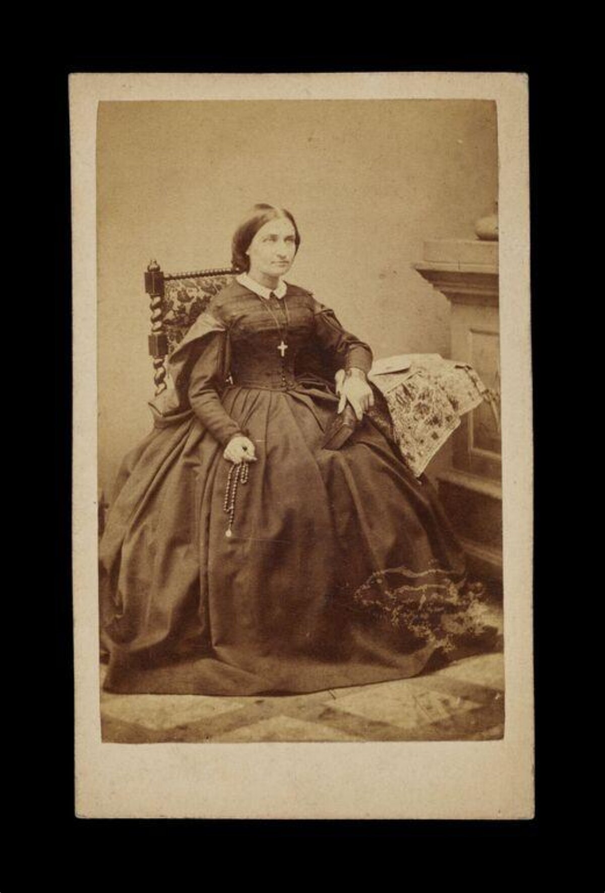 Seated Victorian Woman Antique Portrait