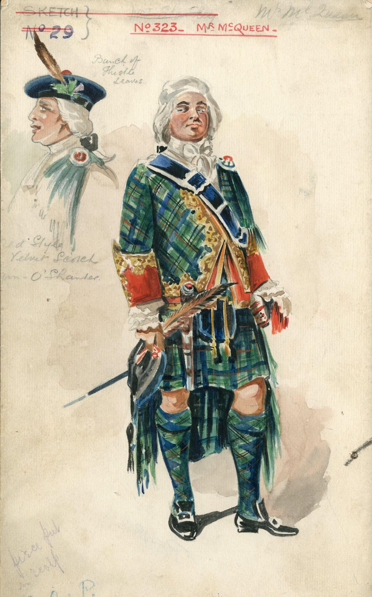 Costume Sketch for Mr McQueen