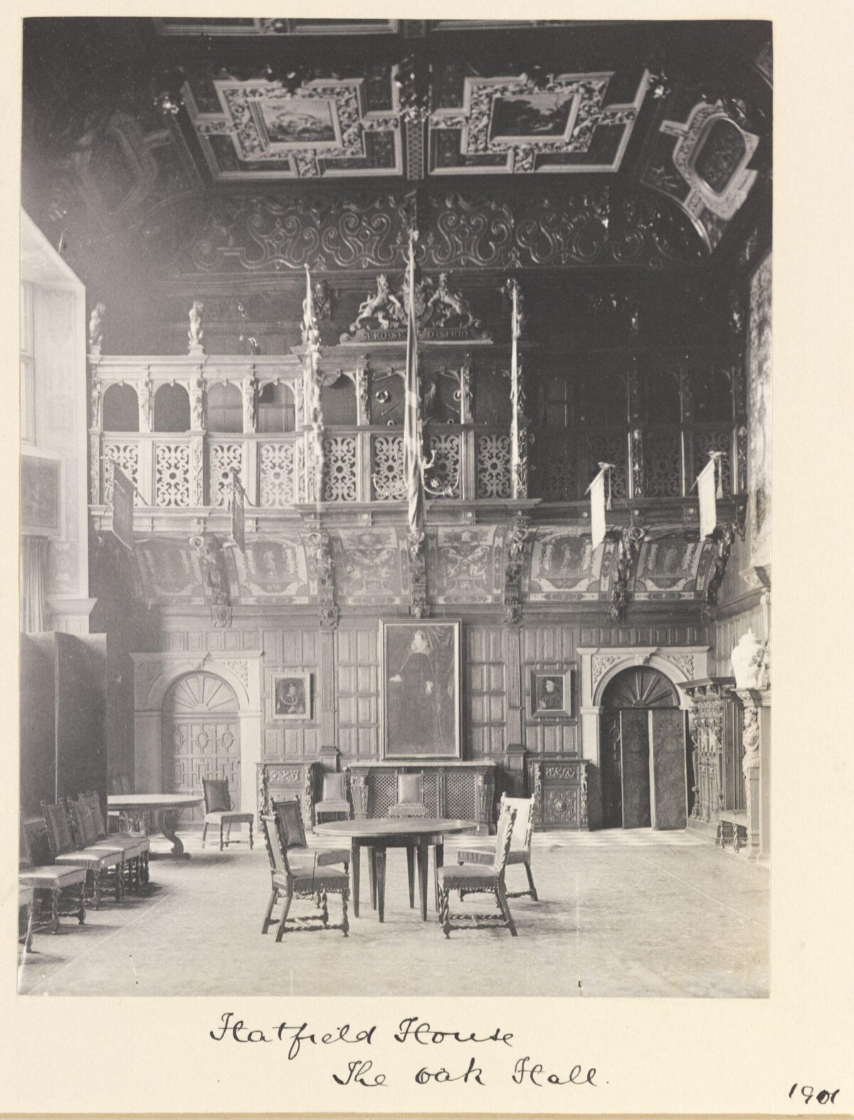 1901 Hatfield House Oak Hall Interior