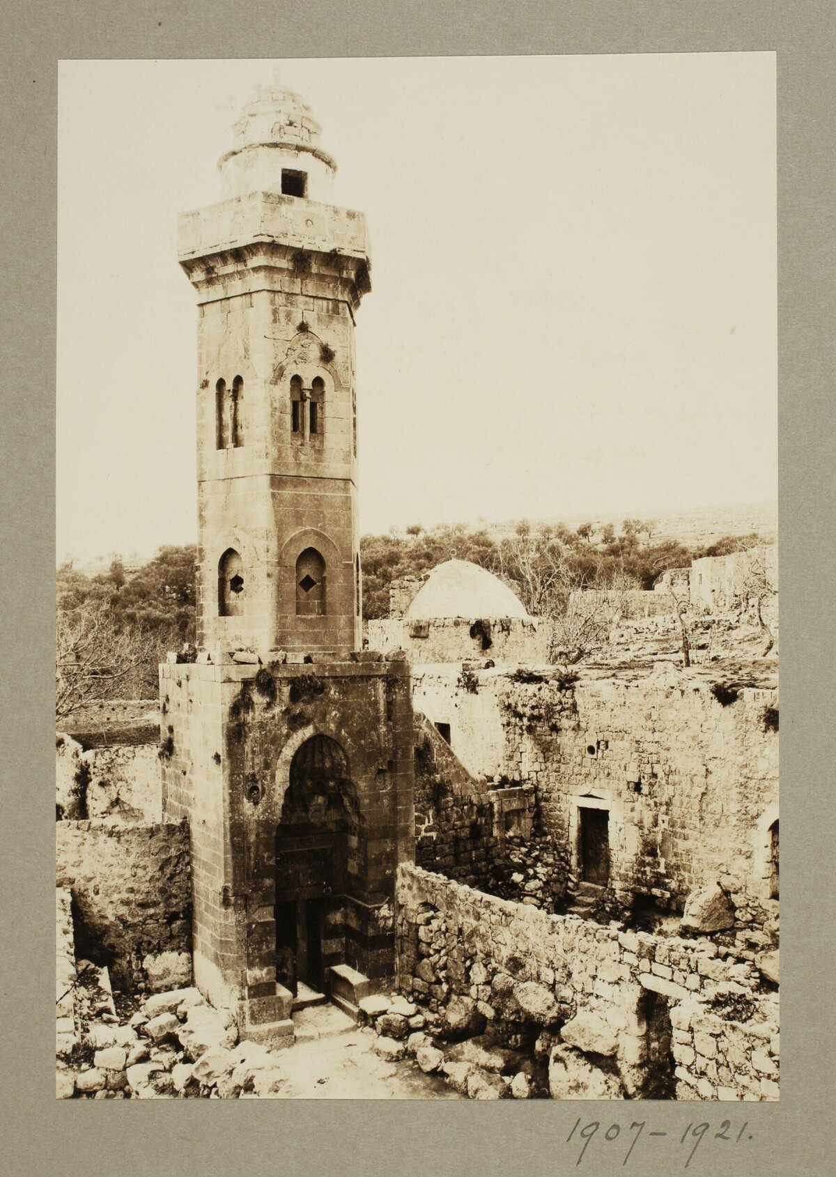 Early 20th Century Stone Minaret Ruins