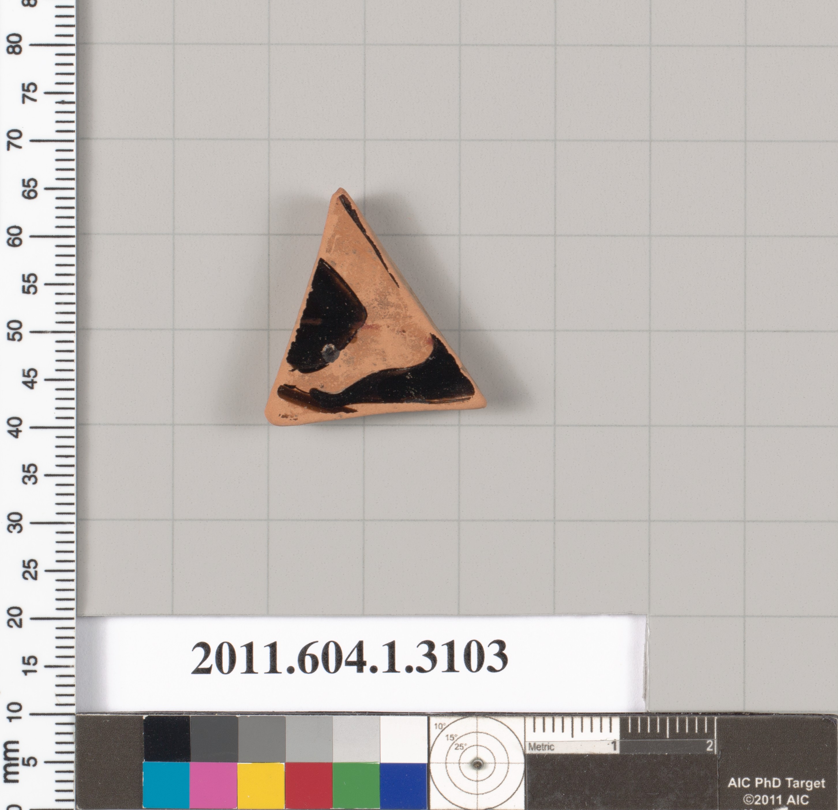Triangular Ancient Pottery Fragment