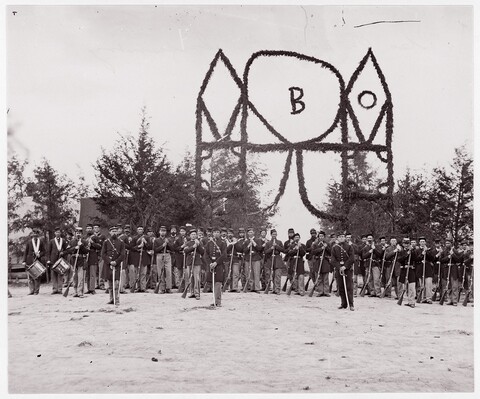 Civil War B Company Soldiers Formation
