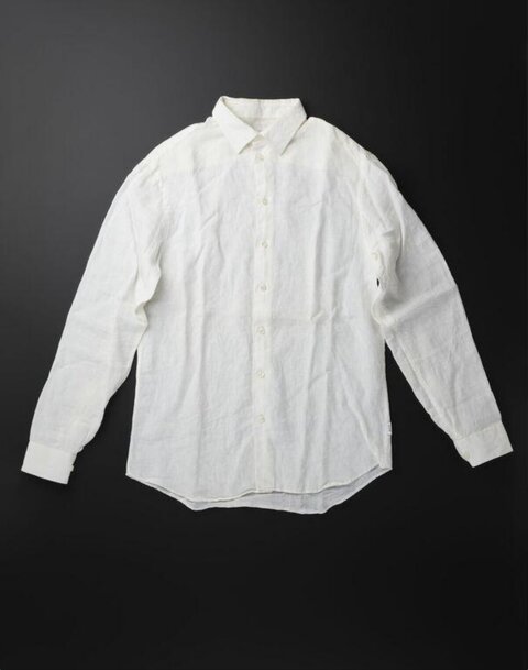 White Long-sleeve Linen Shirt