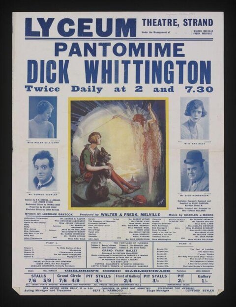 Vintage Dick Whittington Pantomime Poster
