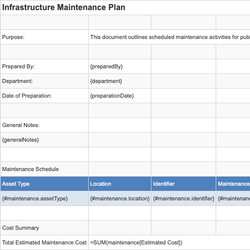Infrastructure Maintenance Plan