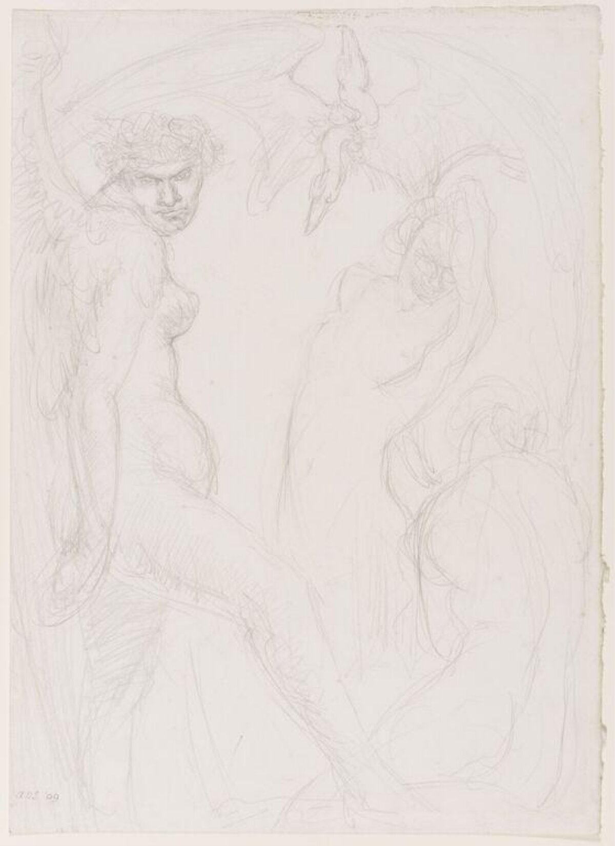 Pencil Sketch of Two Standing Figures