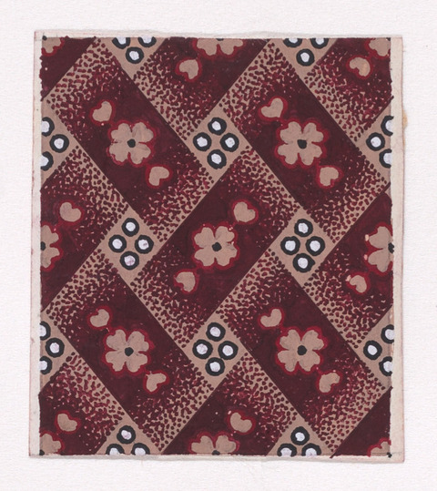 Vintage Diagonal Floral Batik Pattern