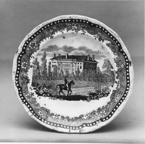 Transferware Plate With Building Scene