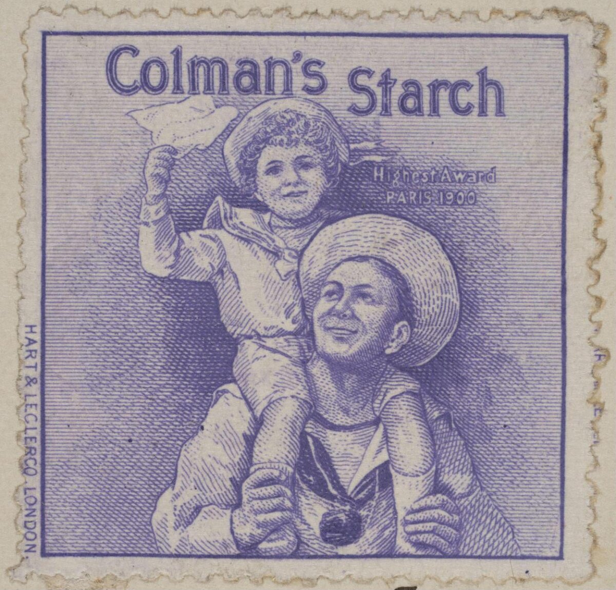 Vintage Colman's Starch Ad Stamp