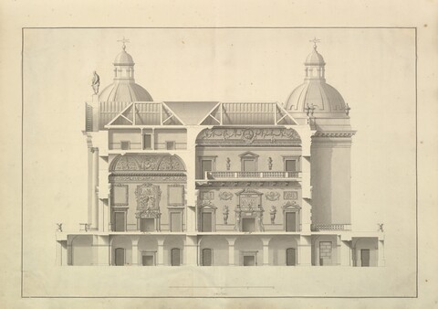 Classical Building Section Architectural Drawing