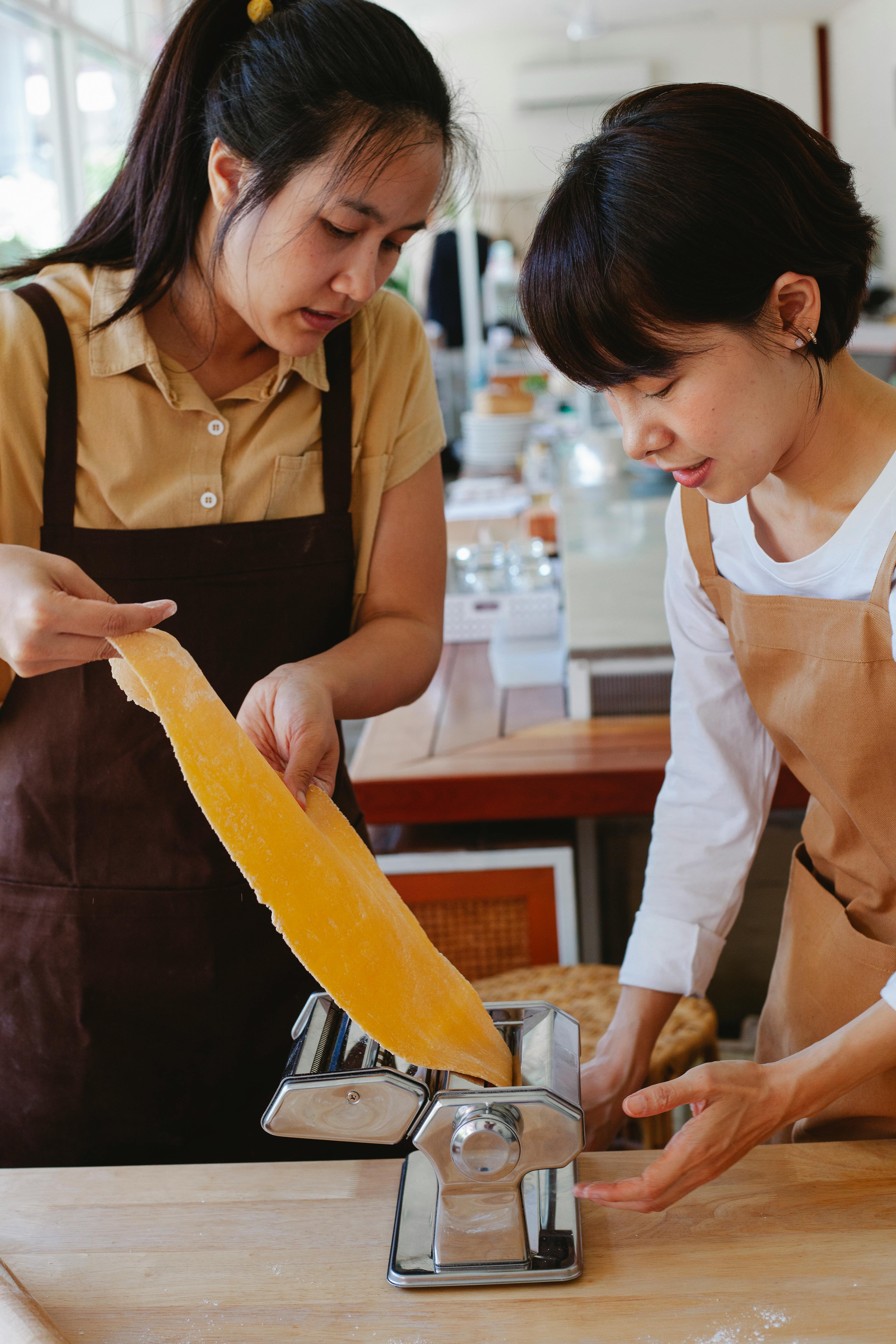 Two Women Making Fresh Pasta