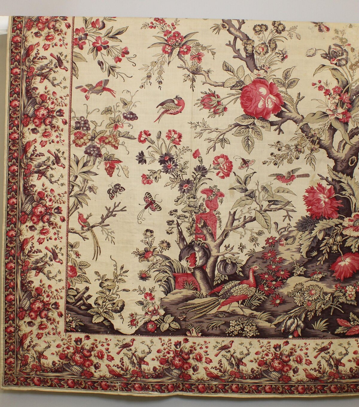 Vintage Floral Bird Printed Textile