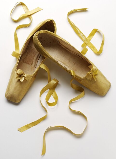 Vintage Golden Ballet Pointe Shoes