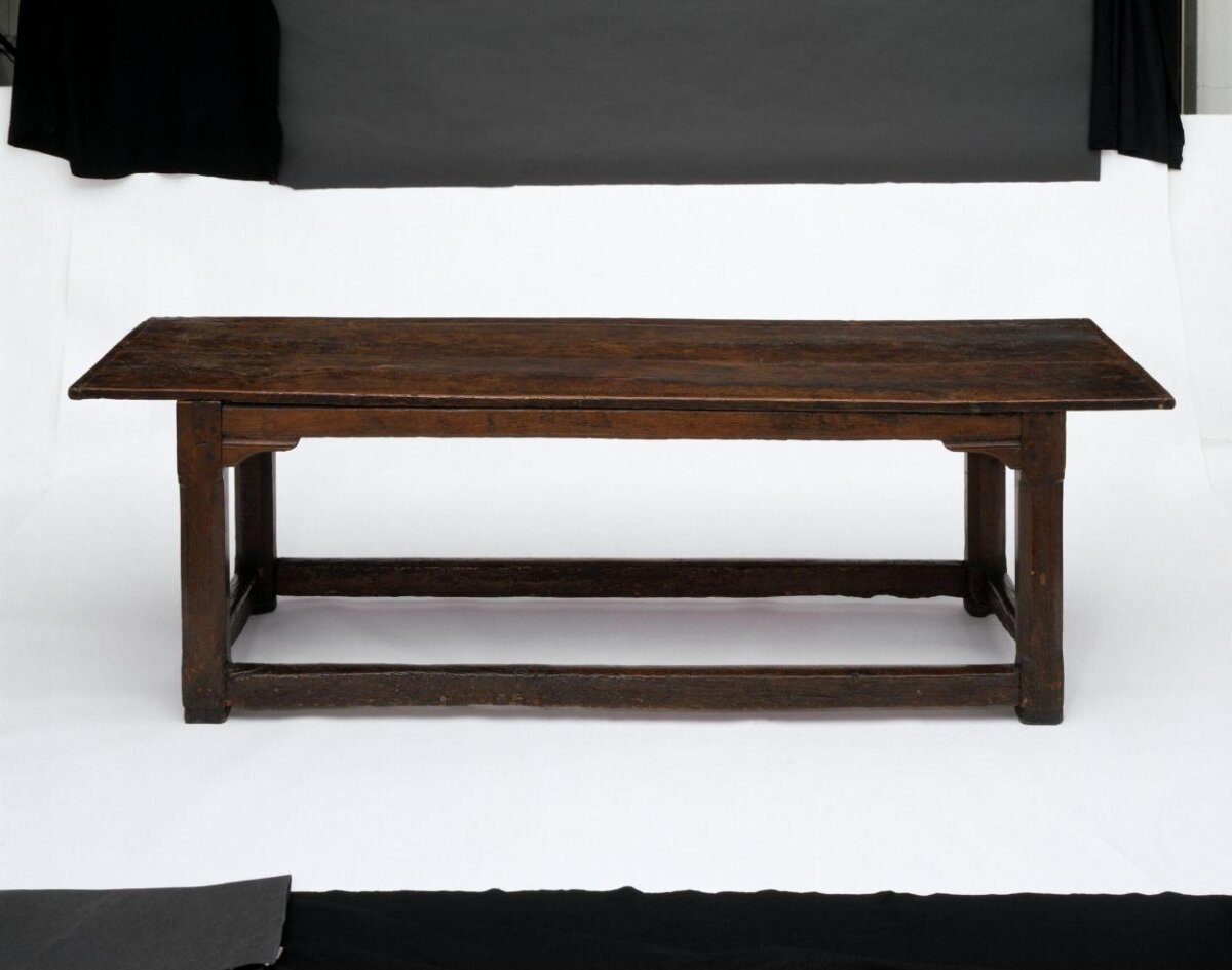 Vintage Dark Brown Wooden Long Table