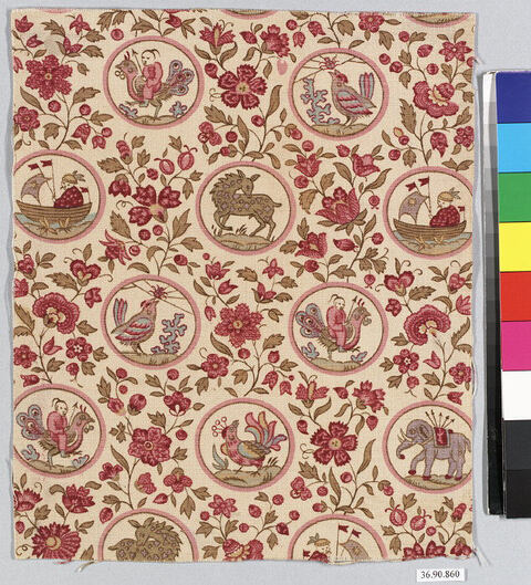 Antique Circular Motif Printed Textile