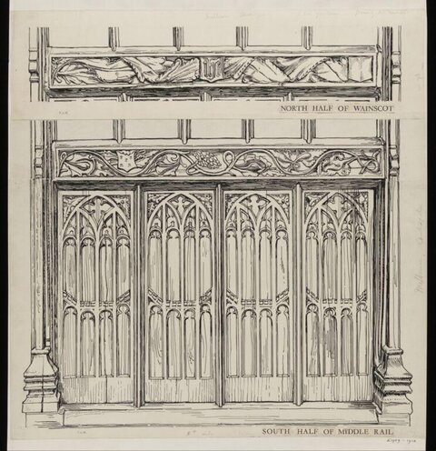 Gothic Wainscot Architectural Drawing