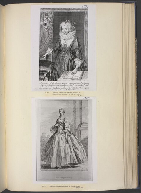 Two Antique Portrait Engravings in Album