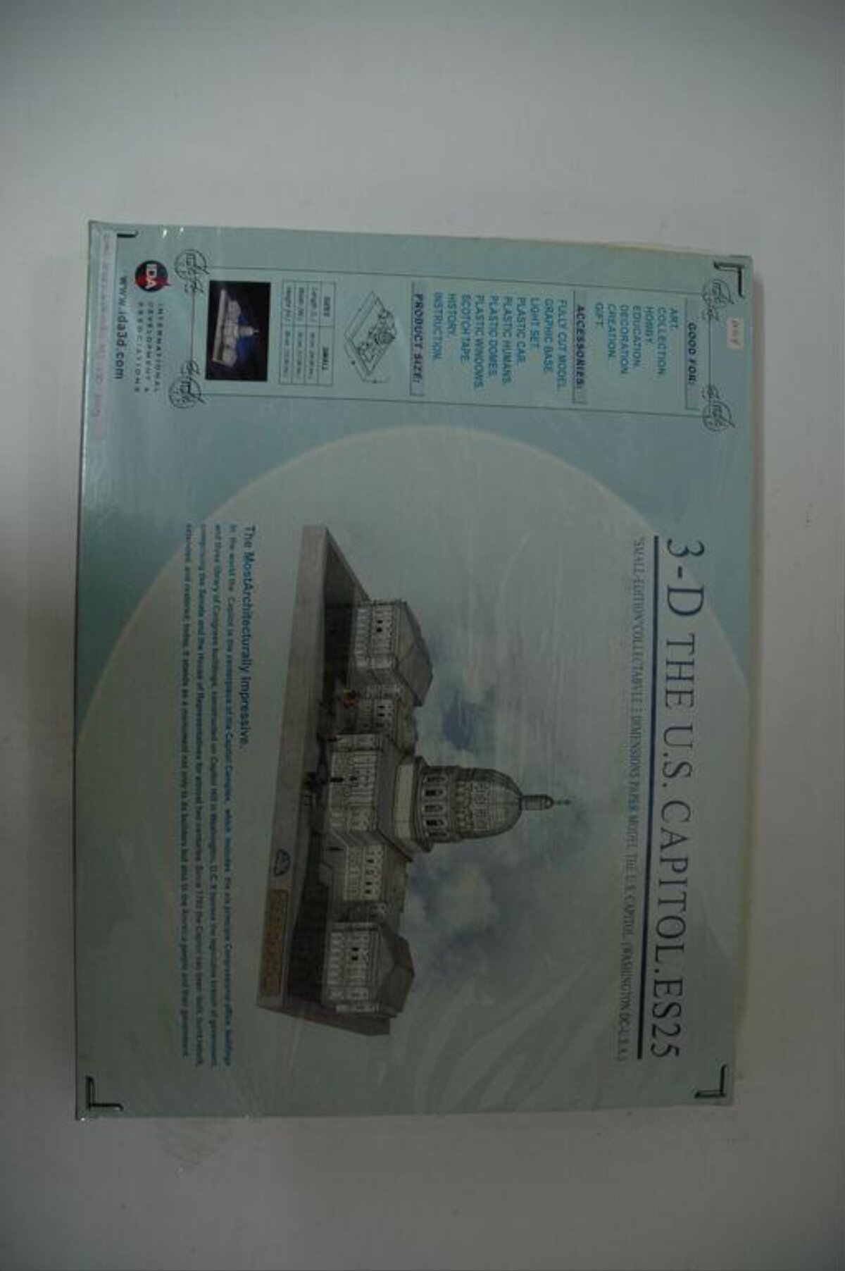 3D U.S. Capitol Model Kit Packaging