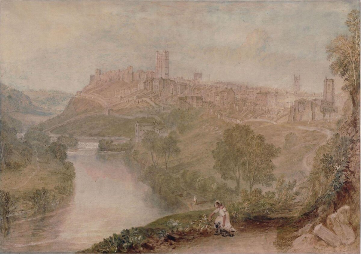 Hilltop Town Riverside Landscape