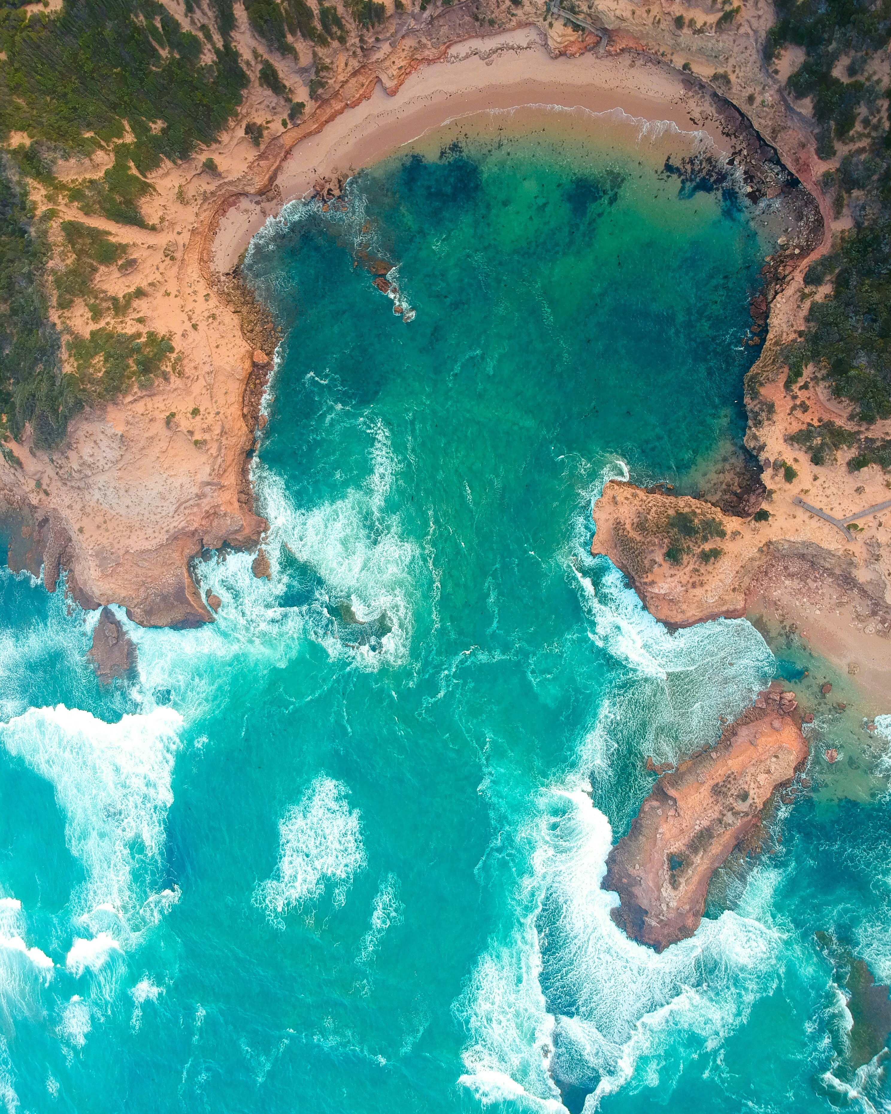 Aerial View of Coastal Cove
