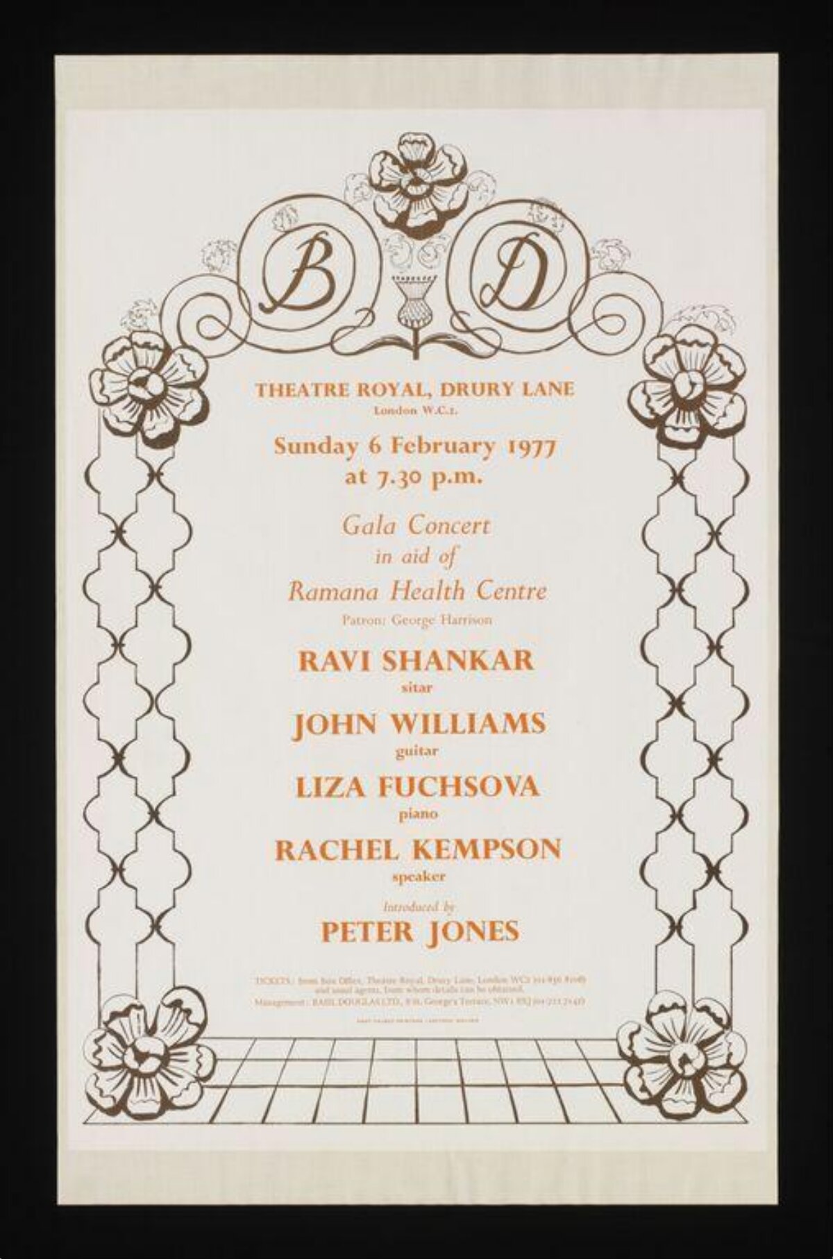 1977 London Charity Gala Concert Poster