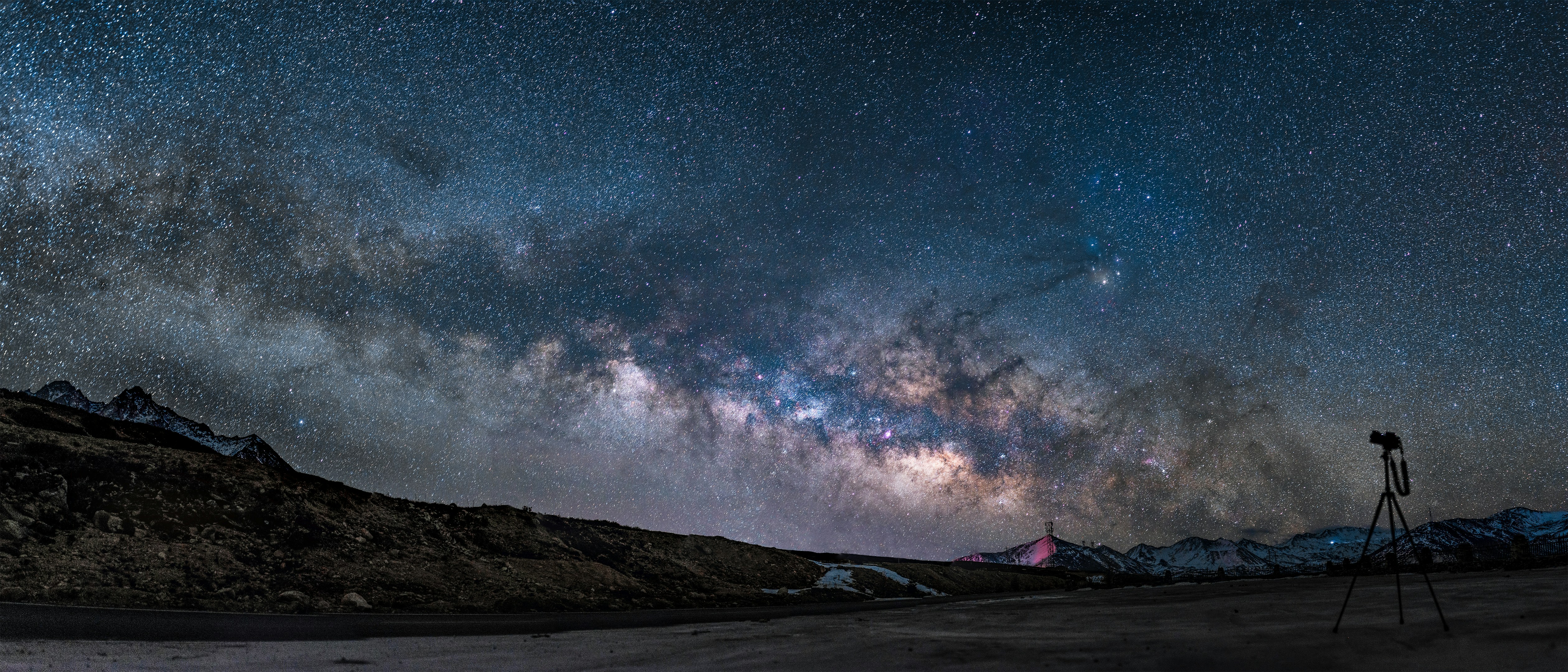 Mountain Night Milky Way Panorama
