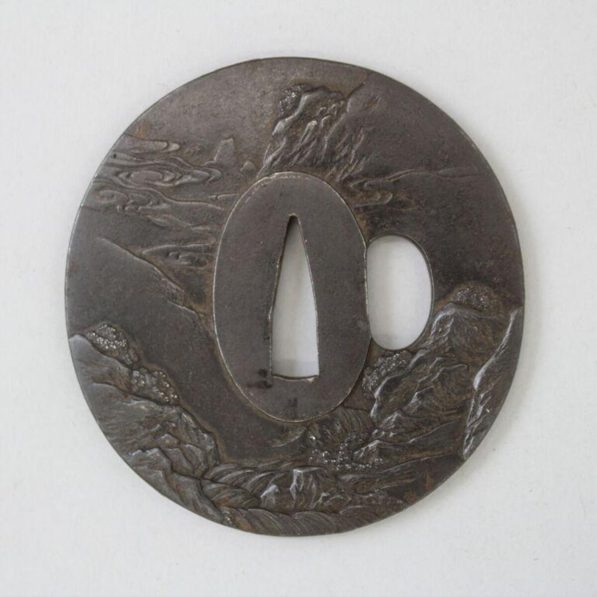 Landscape Carved Iron Tsuba