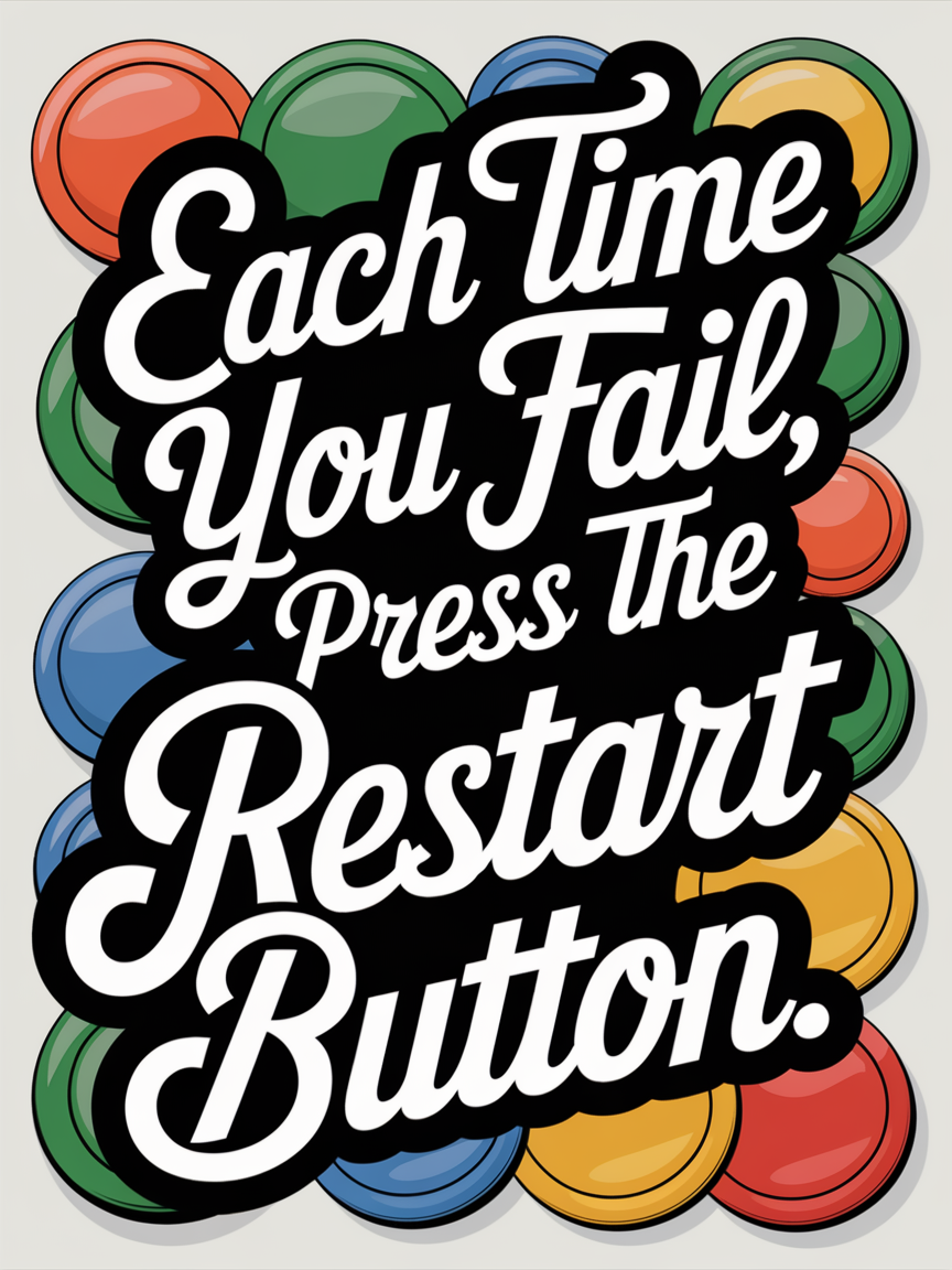 Motivational Quote Press Restart After Failure