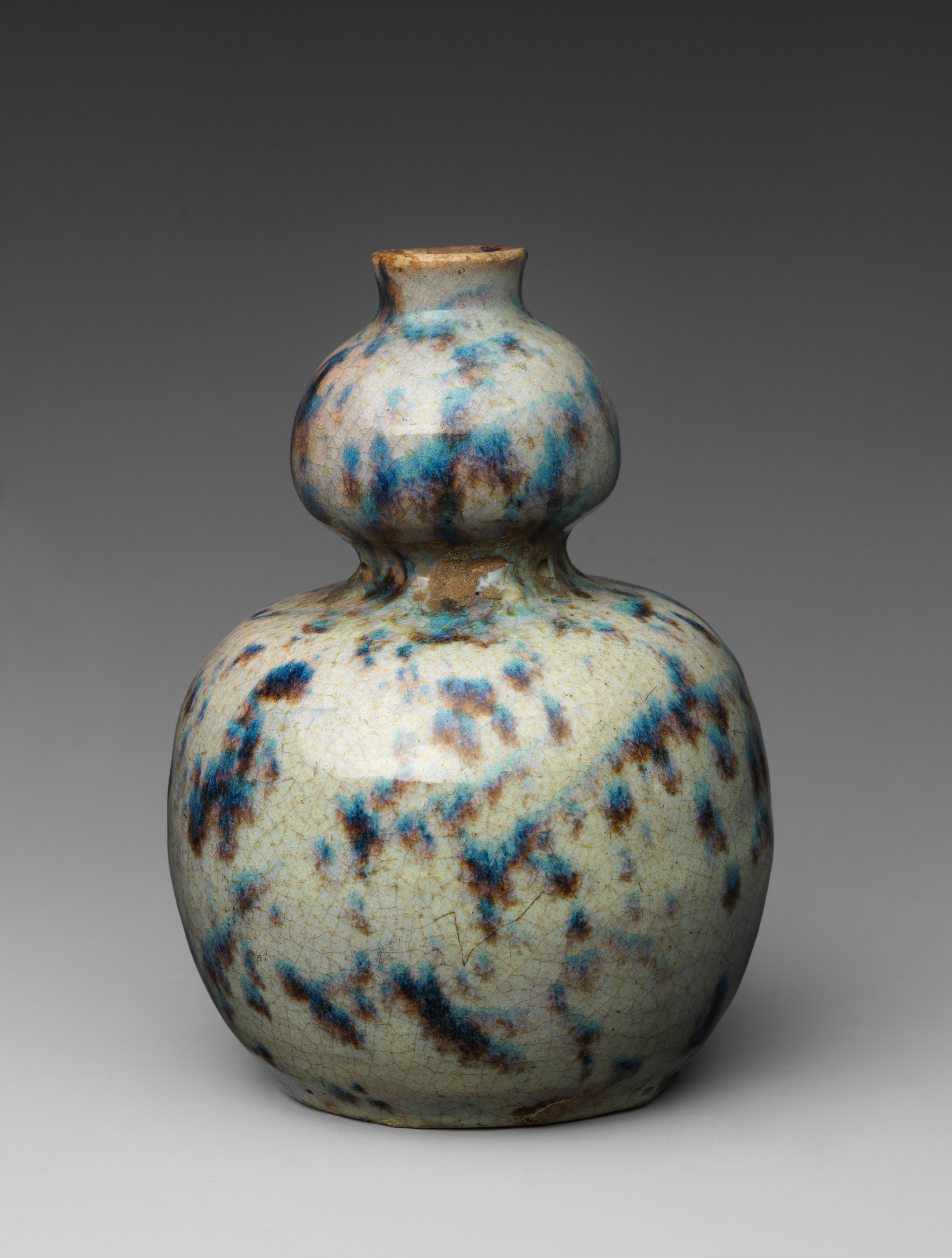 Ancient Spot-Glazed Gourd Vase