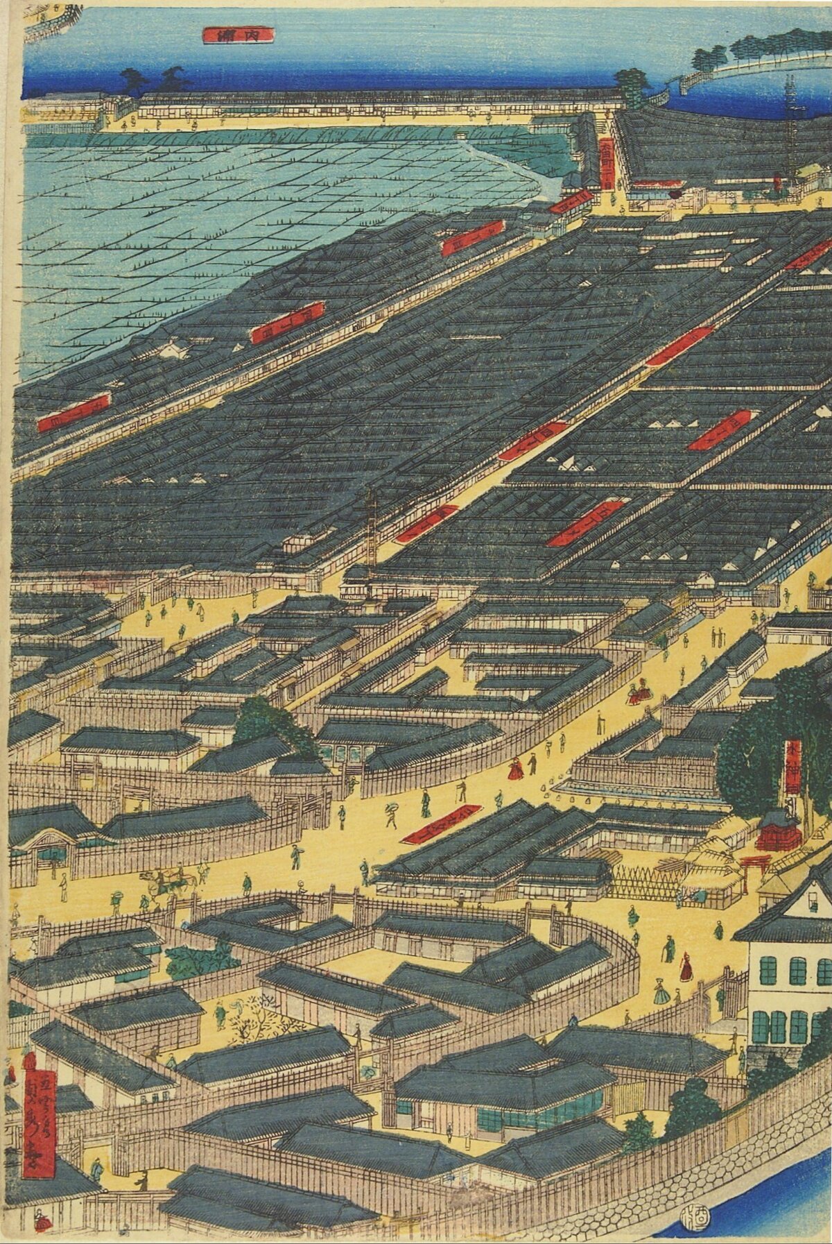 Ukiyo-e Old Japanese Townscape
