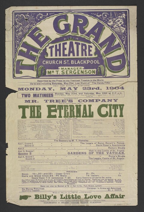 1904 Grand Theatre Playbill