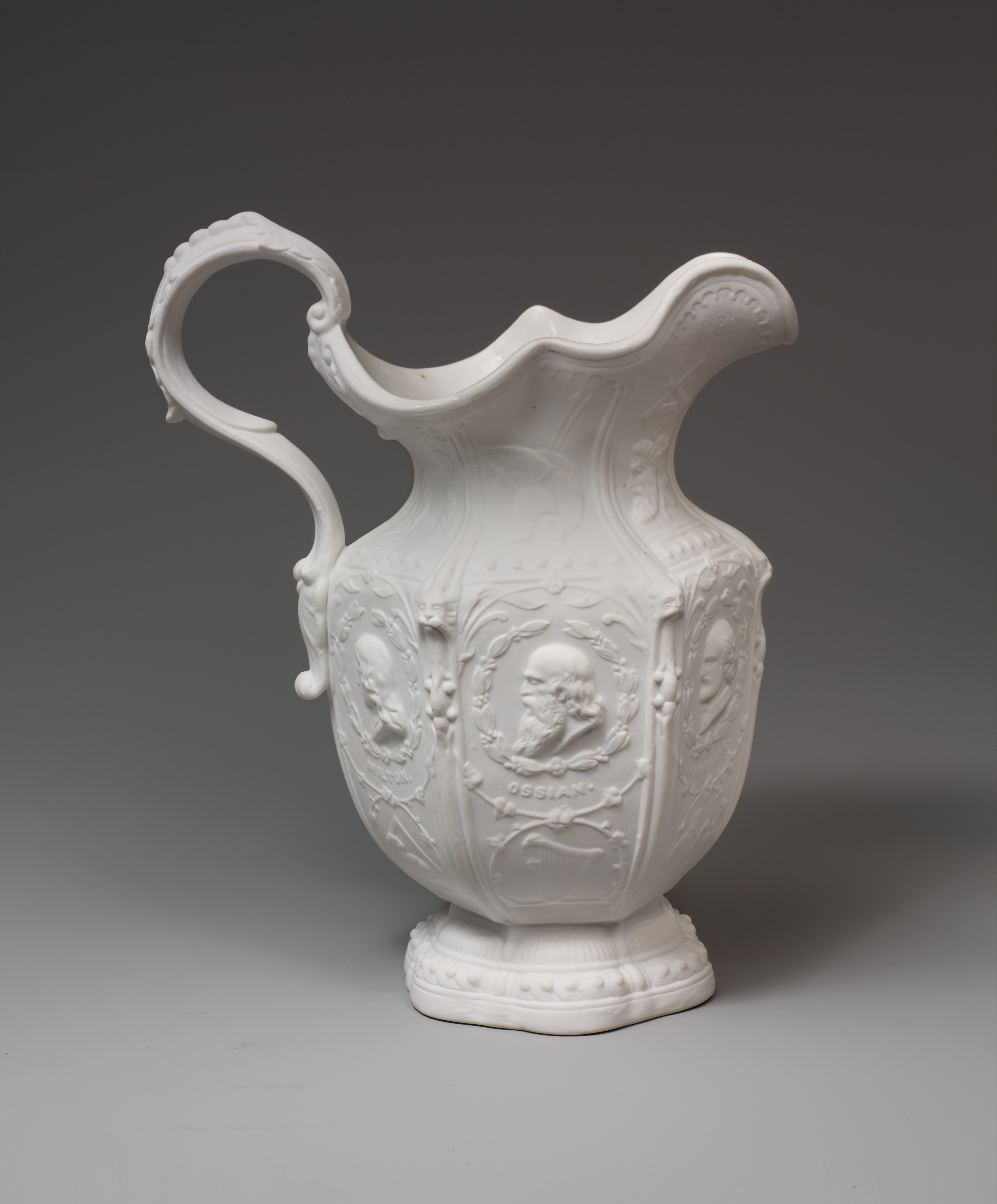 White Embossed Porcelain Pitcher