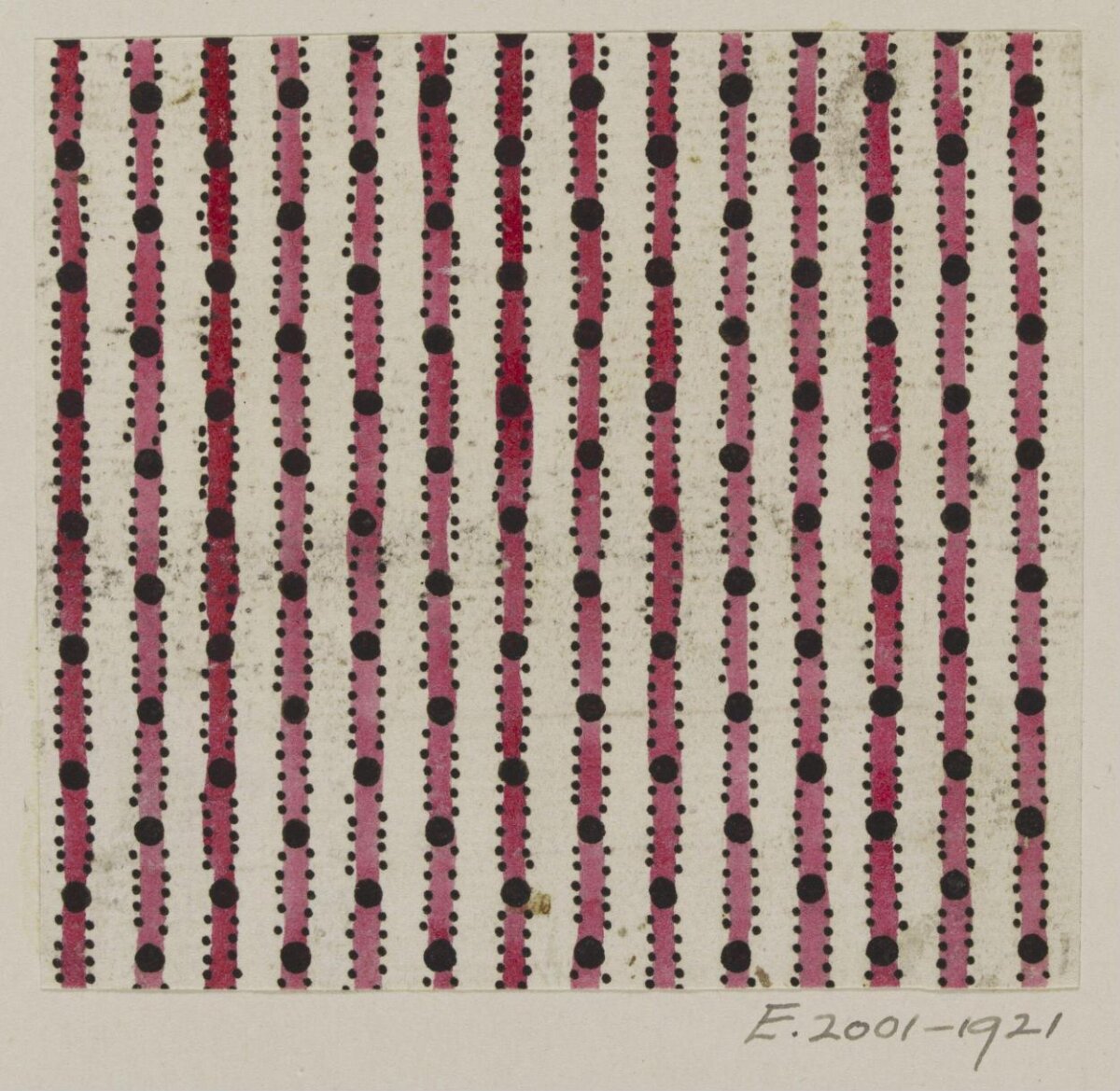 Antique Vertical Stripe Dot Textile Pattern