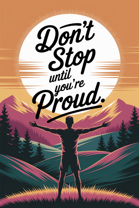 Don't Stop Until You're Proud Motivational Poster