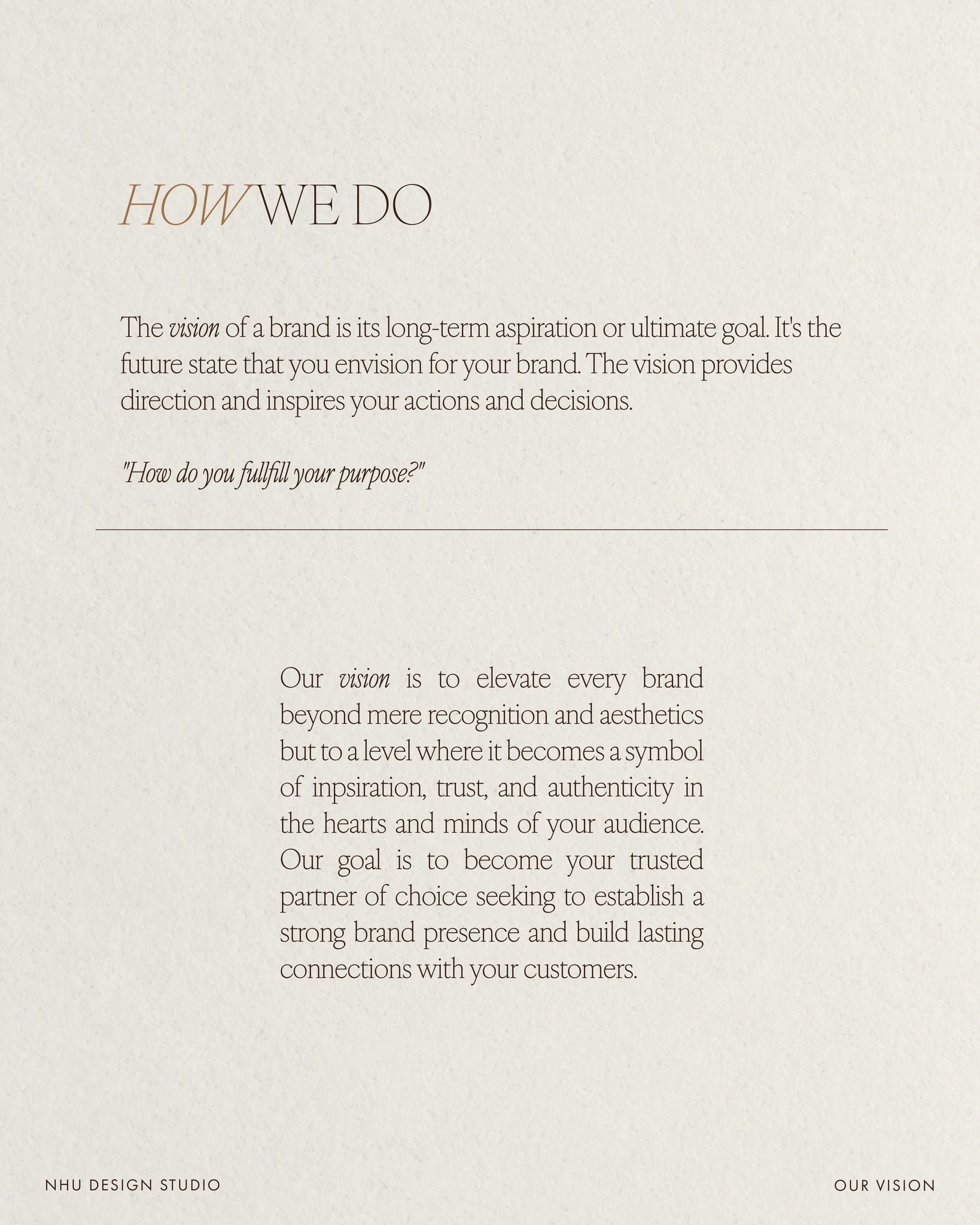 NHU Design Studio Brand Vision Statement