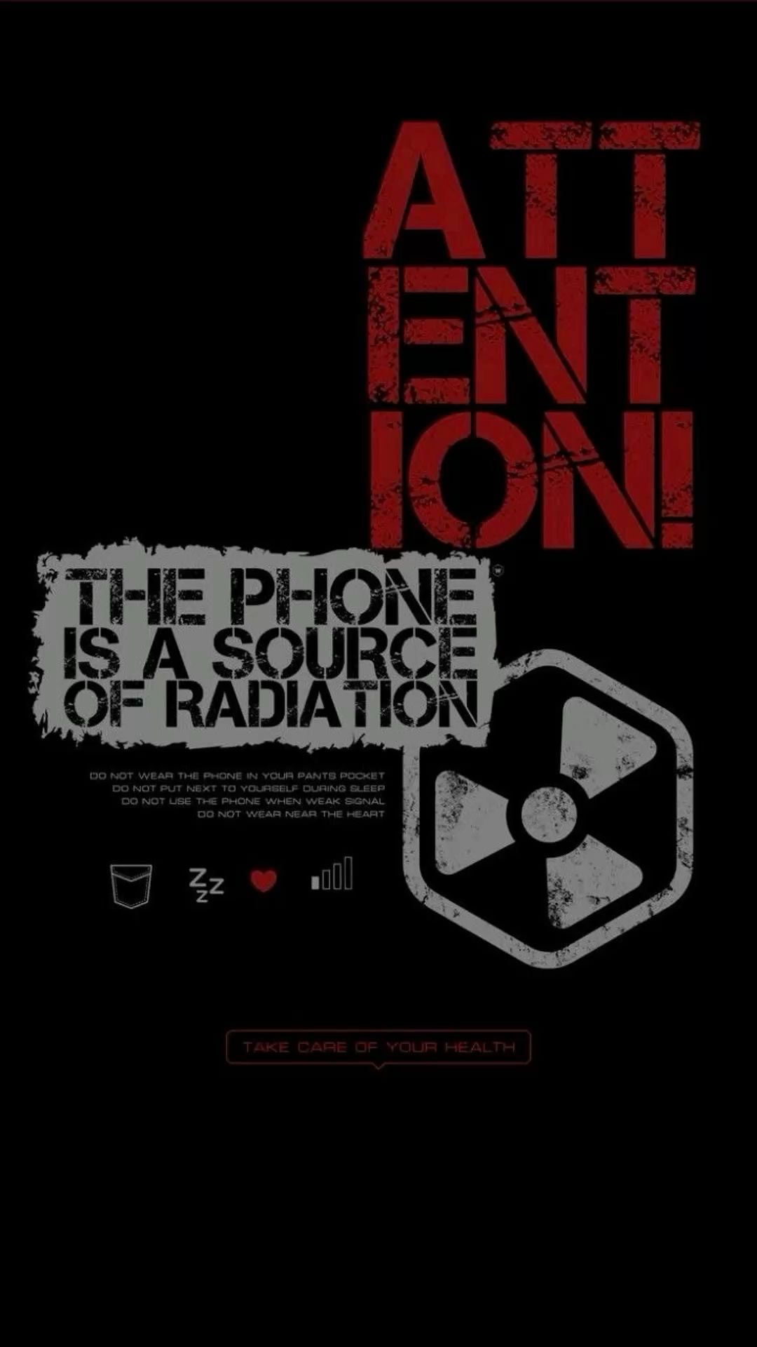 Phone Radiation Warning Poster