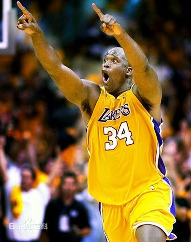 Shaquille O'Neal Celebrating Lakers Game