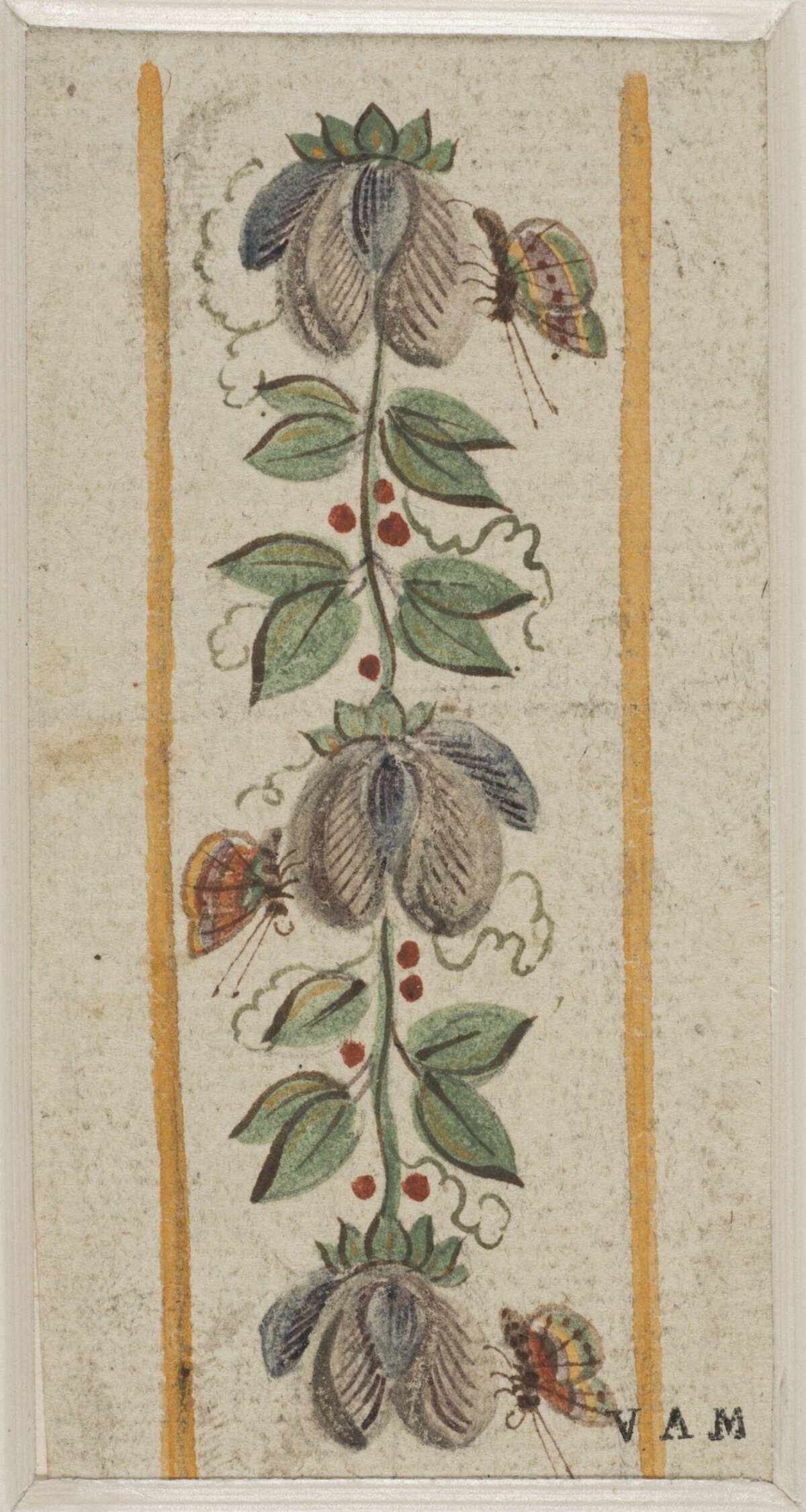 Hand-painted Floral and Butterfly Pattern