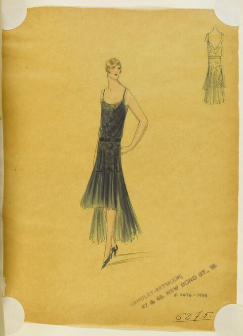 1920s Flapper Dress Fashion Sketch